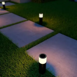 Smart Outdoor Gardenpost Sockelleuchte RGBW van Calex in Zwart – productfoto 3 van 3