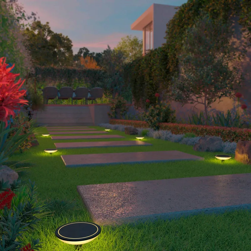 Smart Outdoor Pathlight grondspike CCT RGB 3st van Calex in Zwart, Opaalwit – productfoto 3 van 3