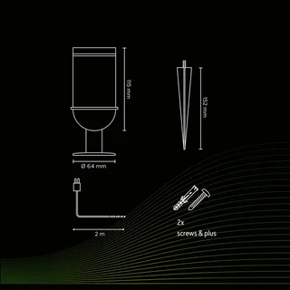 Smart Outdoor Tuinspot, CCT, RGB by Calex in Black – product photo 1 of 3