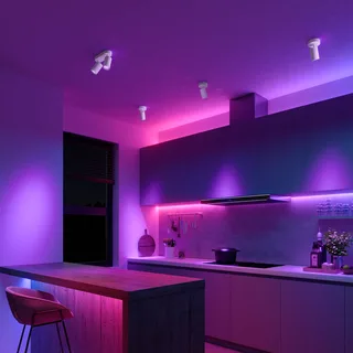 Smart takspotlight vit längd 22 cm 2 lampor GU10-LED RGBW från Calex i Vit – produktbild 2 av 2