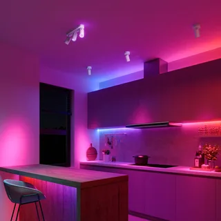 Smart plafondspot lengte 37 cm 3-lamps GU10-LED RGBW van Calex in Wit – productfoto 2 van 2