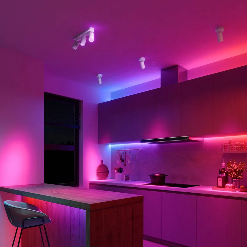 Smart plafondspot lengte 37 cm 3-lamps GU10-LED RGBW van Calex in Wit – productfoto 2 van 2