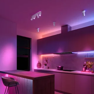 Smart takspotlight vit längd 49 cm 4 lampor GU10-LED RGBW från Calex i Vit – produktbild 2 av 2