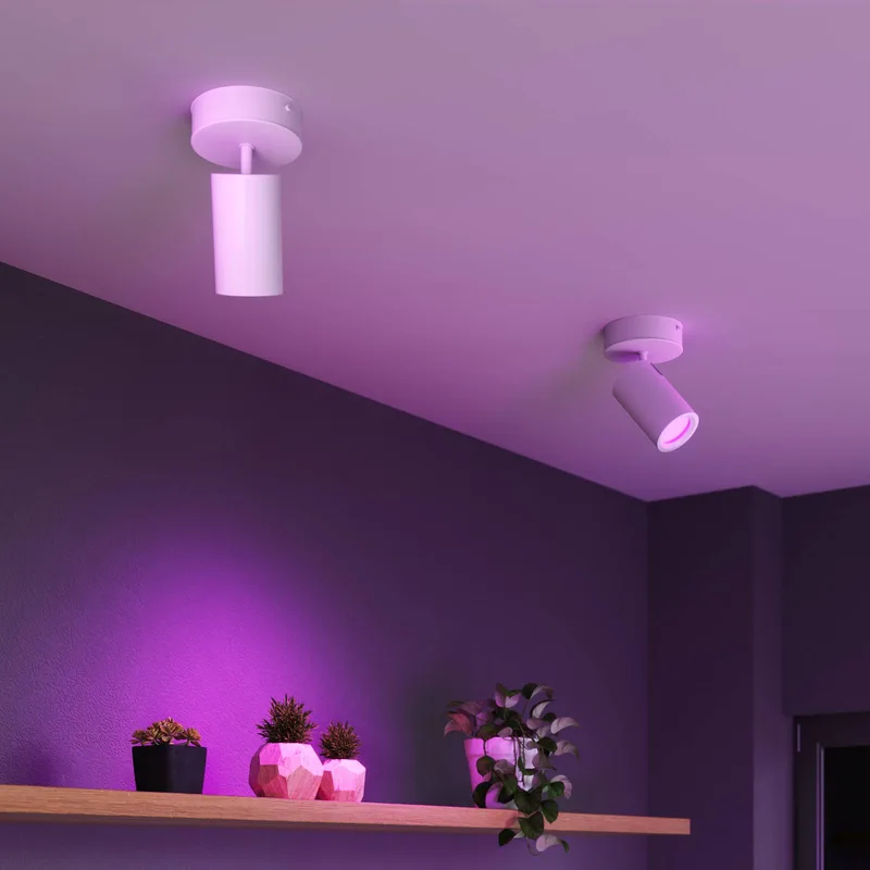 Smart plafondspot, Ø 10 cm, 1-lamp, GU10-LED RGBW by Calex in White – product photo 1 of 2