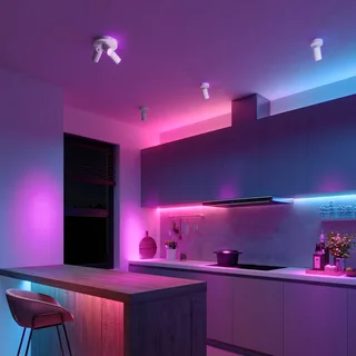 Smart plafondspot, Ø 21 cm, 3-lamps, GU10-LED RGBW van Calex in Wit – productfoto 2 van 2