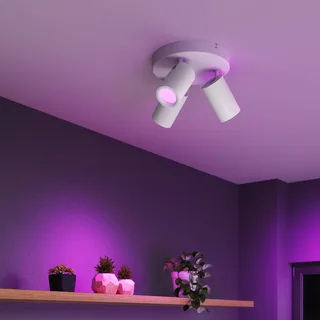 Smart plafondspot, Ø 21 cm, 3-lamps, GU10-LED RGBW van Calex in Wit – productfoto 1 van 2
