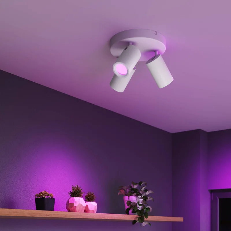 Smart plafondspot, Ø 21 cm, 3-lamps, GU10-LED RGBW van Calex in Wit – productfoto 1 van 2