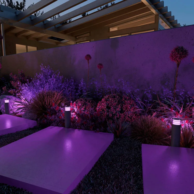 Smart tuinpaal voor buiten, RGBW, set van 3 van Calex in Zwart – productfoto 3 van 4