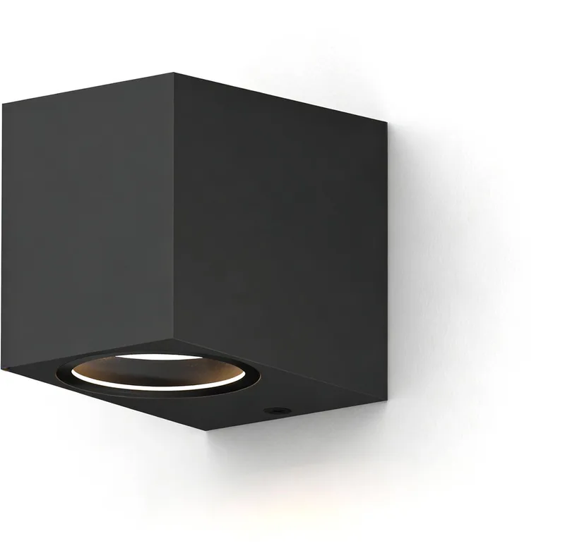 Smart Wandlamp Buiten - Rechthoekig - Downlight - RGB LED - Dimbaar - App & Spraakbediening - IP54 van Calex in Zwart – productfoto