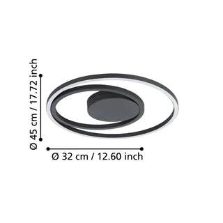 Calagrano-Z LED-loftlampe, Ø45cm fra EGLO connect i Sort, Hvid – produktbillede 4 af 5