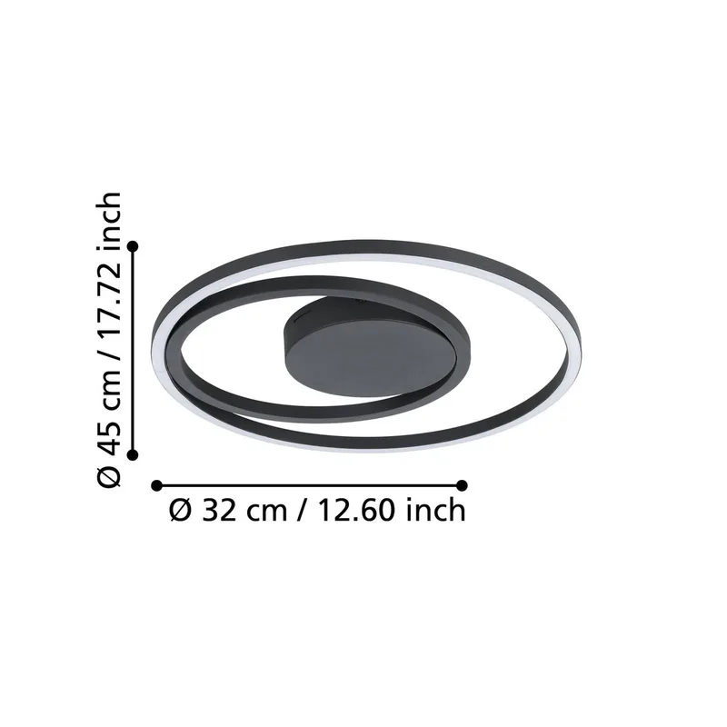 Calagrano-Z LED-loftlampe, Ø45cm fra EGLO connect i Sort, Hvid – produktbillede 4 af 5