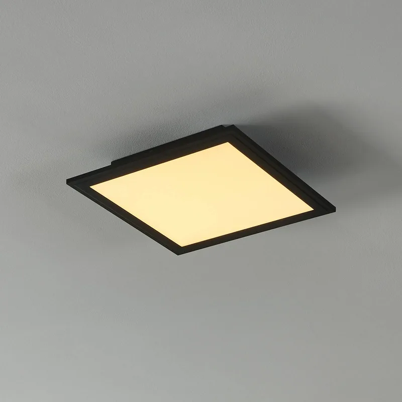 CCT plafondlamp 30x30cm zwart de EGLO connect en Noir, Opaal – photo produit 1 sur 4
