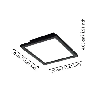 CCT plafondlamp 30x30cm zwart de EGLO connect en Noir, Opaal – photo produit 4 sur 4