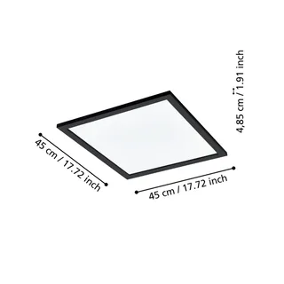 CCT loftslampe 45x45cm sort fra EGLO connect i Sort, Opaal – produktbillede 4 af 5
