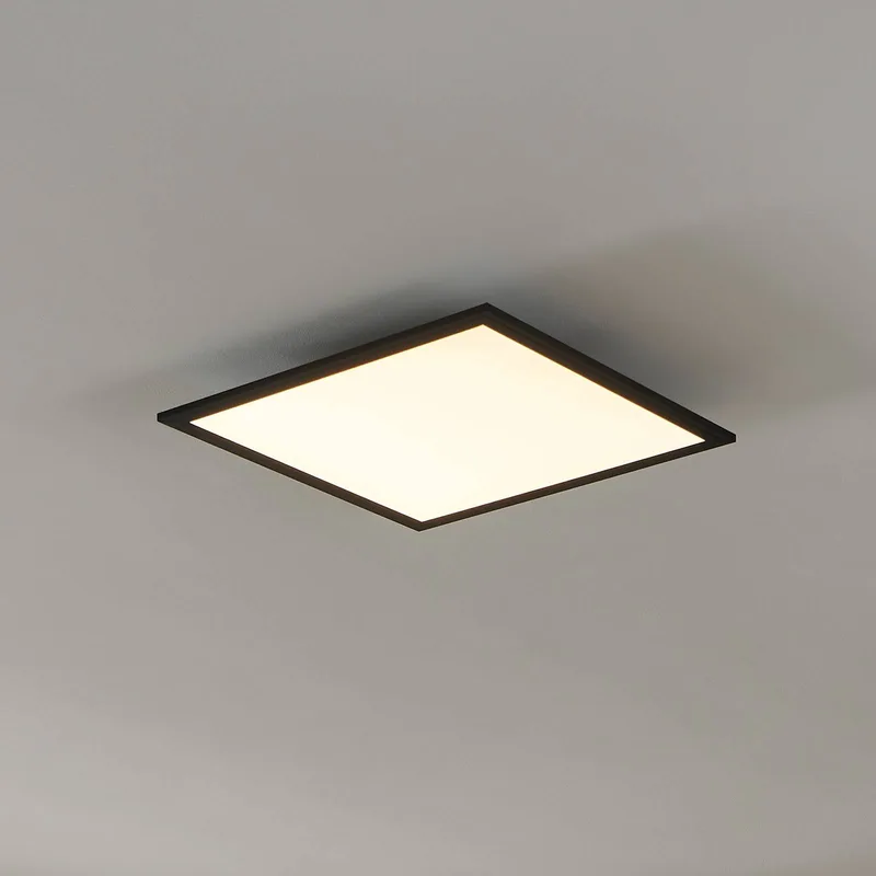 CCT loftslampe 45x45cm sort fra EGLO connect i Sort, Opaal – produktbillede 1 af 5