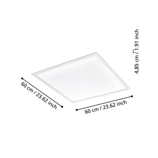 CCT plafondlamp 59,5x59,5cm wit van EGLO connect in Wit, Opaal – productfoto 5 van 5