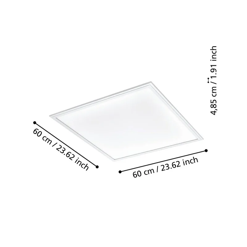 CCT plafondlamp 59,5x59,5cm wit van EGLO connect in Wit, Opaal – productfoto 5 van 5