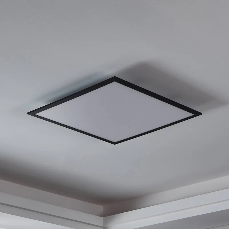 CCT plafondlamp 59,5x59,5cm zwart van EGLO connect in Zwart, Opaal – productfoto 2 van 5