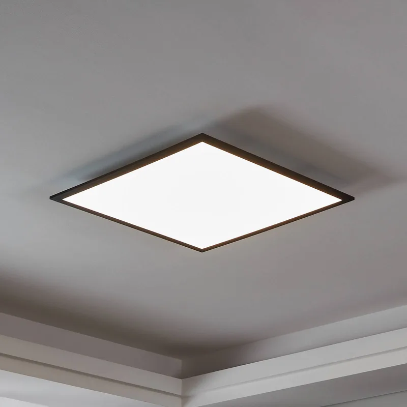 CCT plafondlamp 59,5x59,5cm zwart van EGLO connect in Zwart, Opaal – productfoto 1 van 5