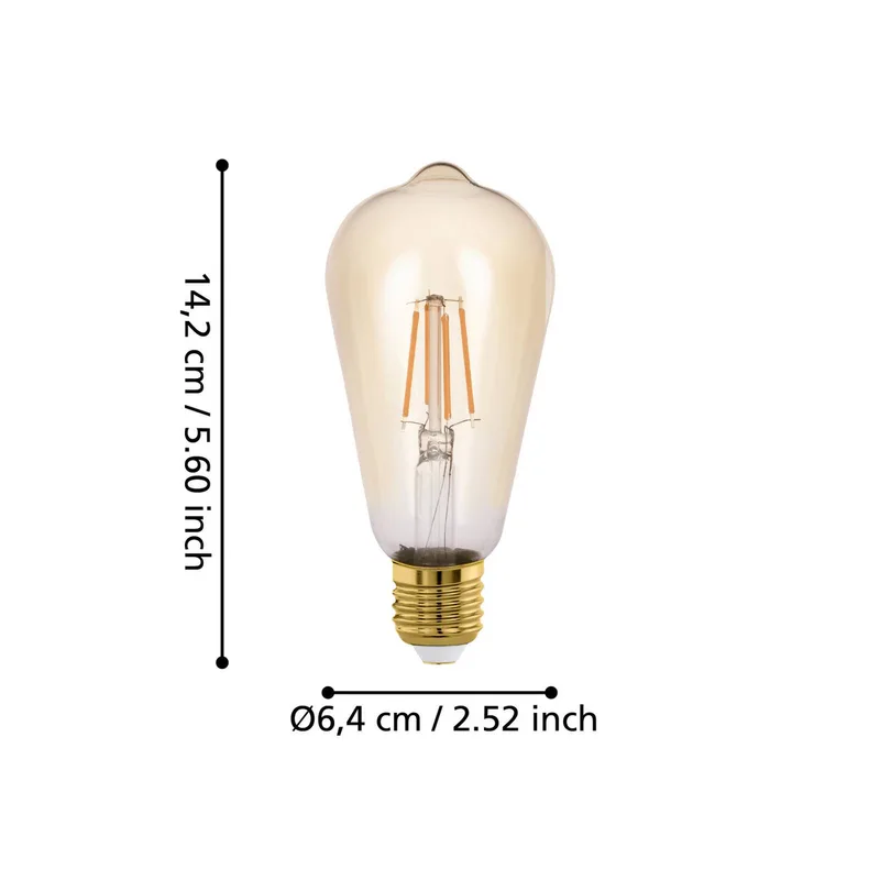 E27 ST64 lamp 5,5W 500 lumen 2200K de EGLO connect en Amber – photo produit 2 sur 2