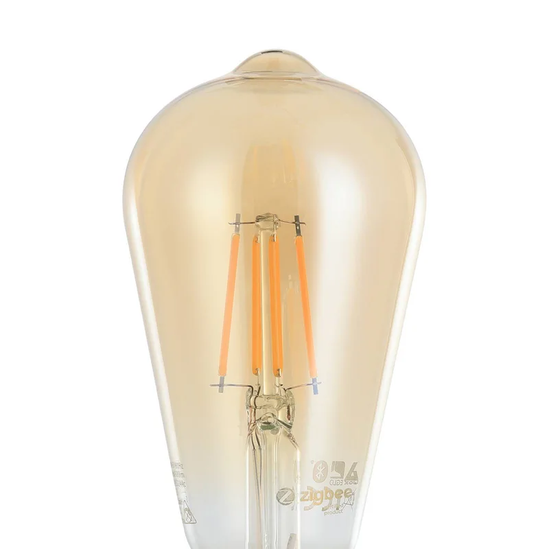 E27 ST64 lamp 5,5W 500lm 2200K 2st by EGLO connect in Amber – product photo 3 of 5