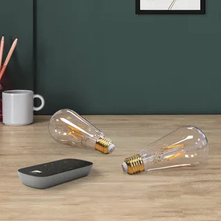 E27 ST64 lamp 5,5W 500lm 2200K 2st by EGLO connect in Amber – product photo 4 of 5