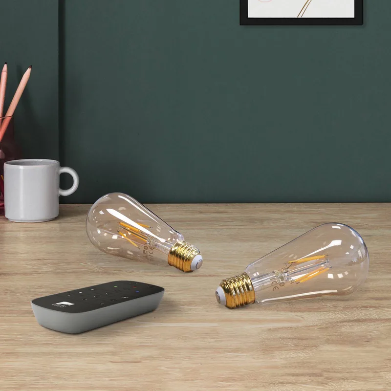 E27 ST64 lamp 5,5W 500lm 2200K 2st by EGLO connect in Amber – product photo 4 of 5