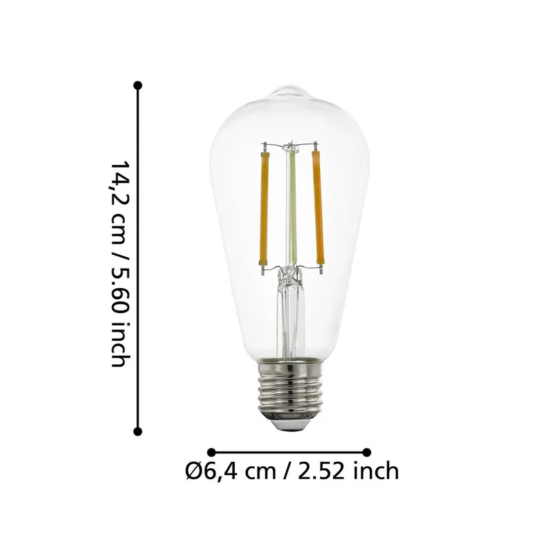 E27 ST64 lamp 6W 806lm 2200-6500K van EGLO connect in Duidelijk – productfoto 4 van 5