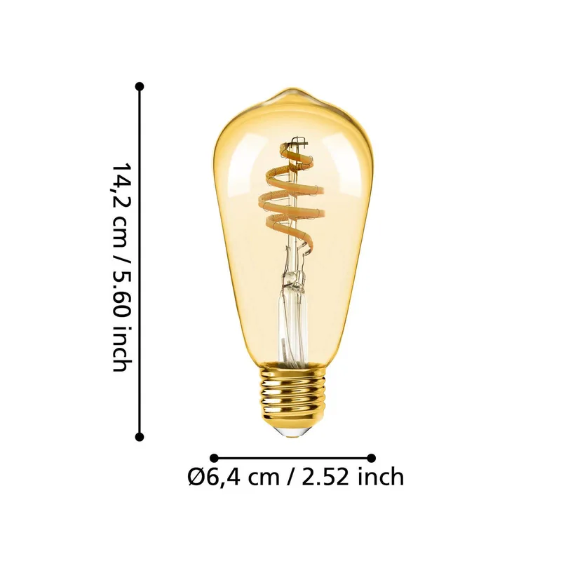 E27 ST64 LED lamp 5,5W 400lm CCT van EGLO connect in Amber – productfoto 2 van 5