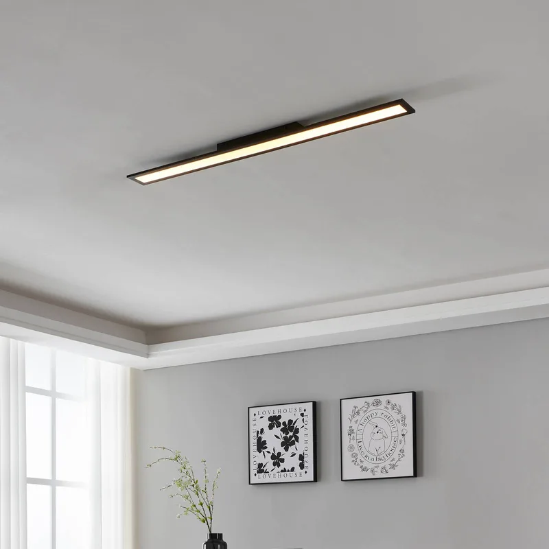 EGLO connect-z LED plafondlamp, 120x10cm, zwart från EGLO connect i Svart, Opaal – produktbild 2 av 4