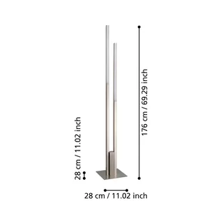 Fraioli-Z LED vloerlamp nikkel mat by EGLO connect in Mat nikkel – product photo 3 of 4