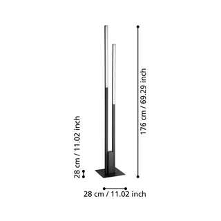 Fraioli-Z LED vloerlamp van EGLO connect in Zwart – productfoto 2 van 2