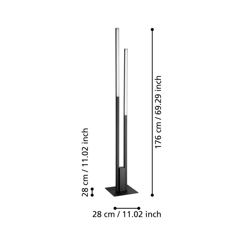 Fraioli-Z LED vloerlamp van EGLO connect in Zwart – productfoto 2 van 2