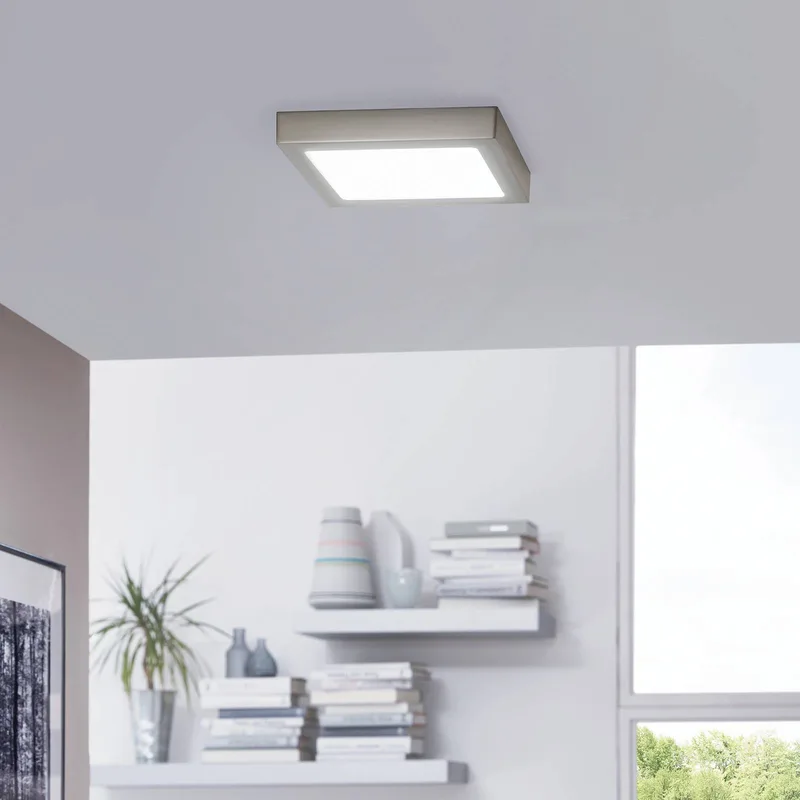 Fueva-C LED plafondlamp 22,5cm nikkel van EGLO connect in Gesatineerd nikkel – productfoto 1 van 5