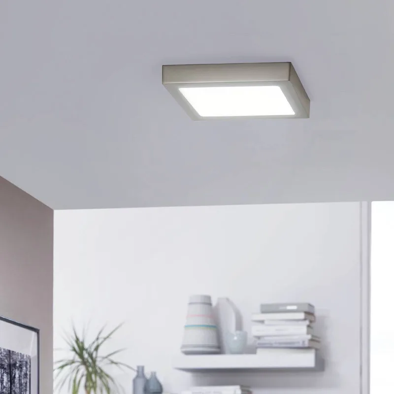 Fueva-C LED plafondlamp 22,5cm nikkel van EGLO connect in Gesatineerd nikkel – productfoto 2 van 5
