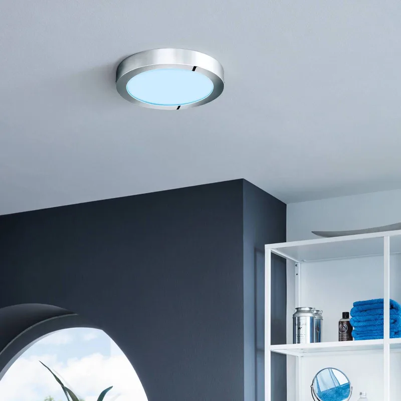 Fueva-C plafondlamp rond 30 cm chroom by EGLO connect in White, Chrome – product photo 3 of 5