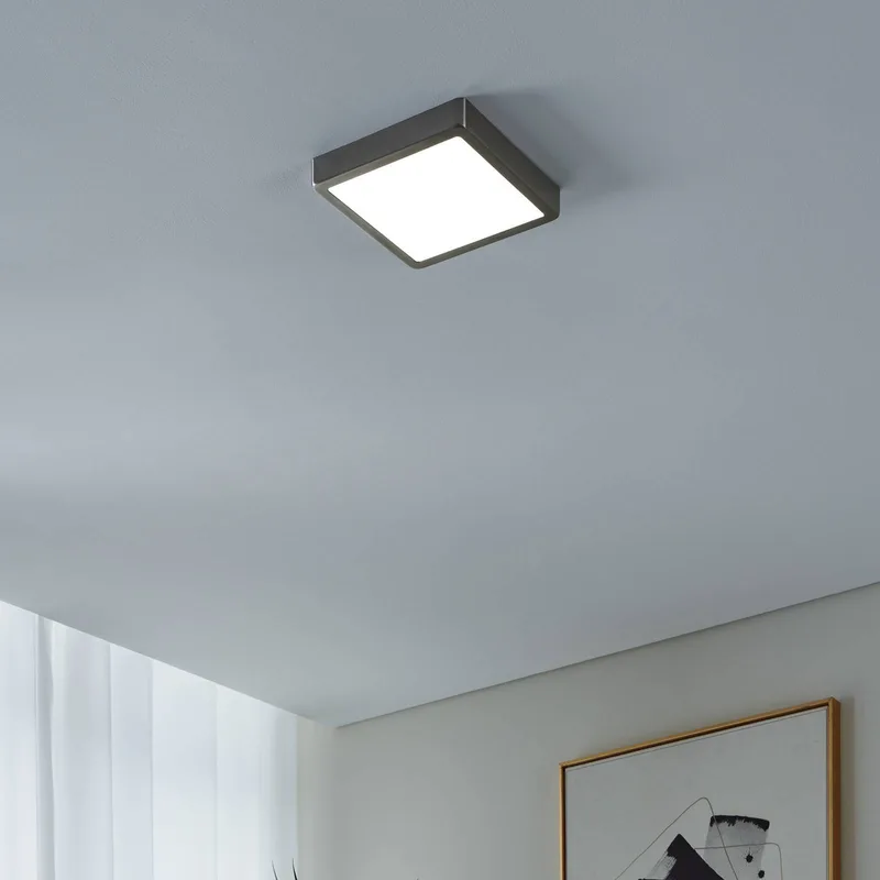Fueva-Z plafondlamp 21x21cm nikkel de EGLO connect en Mat nikkel – photo produit 2 sur 5