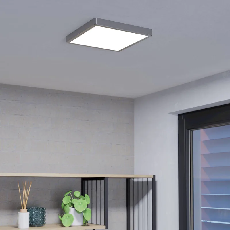 Fueva-Z plafondlamp 28x28cm nikkel van EGLO connect in Mat nikkel – productfoto 2 van 5