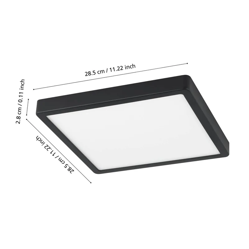 Fueva-Z plafondlamp 28x28cm van EGLO connect in Zwart – productfoto 3 van 4