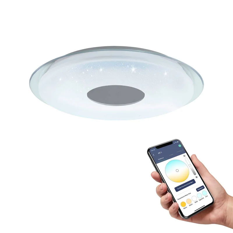 Lanciano-Z LED plafondlamp Ø 45cm by EGLO connect in White, Chrome – product photo 1 of 2