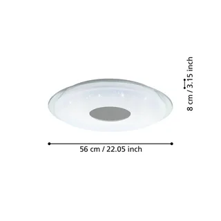 Lanciano-Z LED plafondlamp Ø 56cm de EGLO connect en Blanc, Chrome – photo produit 5 sur 5