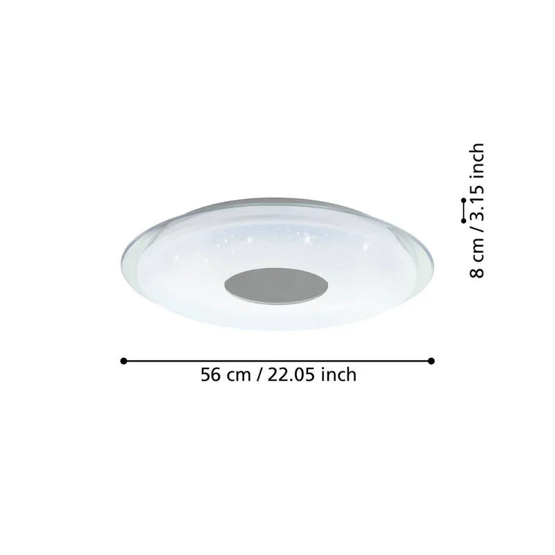 Lanciano-Z LED plafondlamp Ø 56cm de EGLO connect en Blanc, Chrome – photo produit 5 sur 5