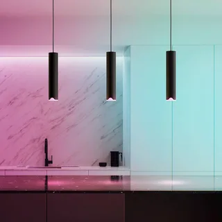 LED hanglamp Balamorta-Z, 3-lamps de EGLO connect en Noir – photo produit 3 sur 5