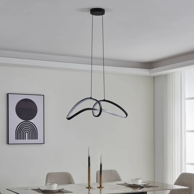 LED hanglamp Calarossa-Z, zwart, aluminium van EGLO connect in Zwart, Wit – productfoto 3 van 5
