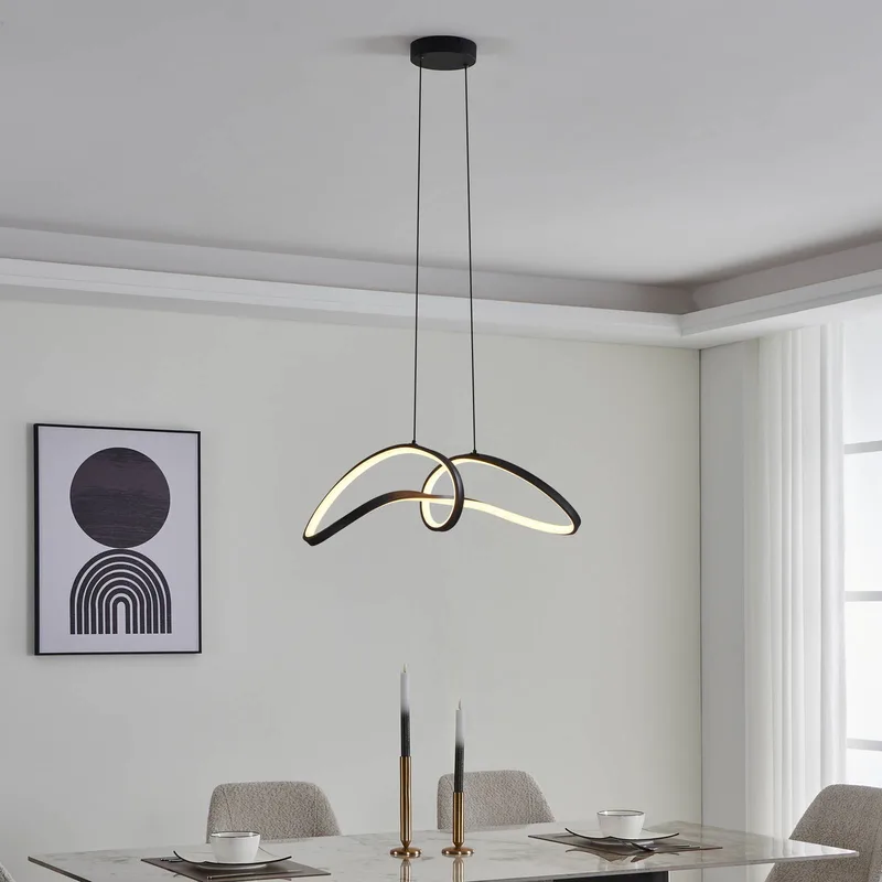LED hanglamp Calarossa-Z, zwart, aluminium van EGLO connect in Zwart, Wit – productfoto 2 van 5