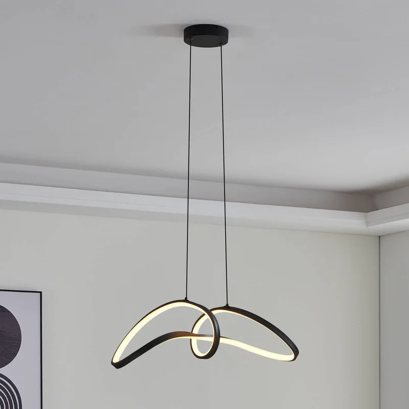 LED hanglamp Calarossa-Z, zwart, aluminium van EGLO connect in Zwart, Wit – productfoto 1 van 5