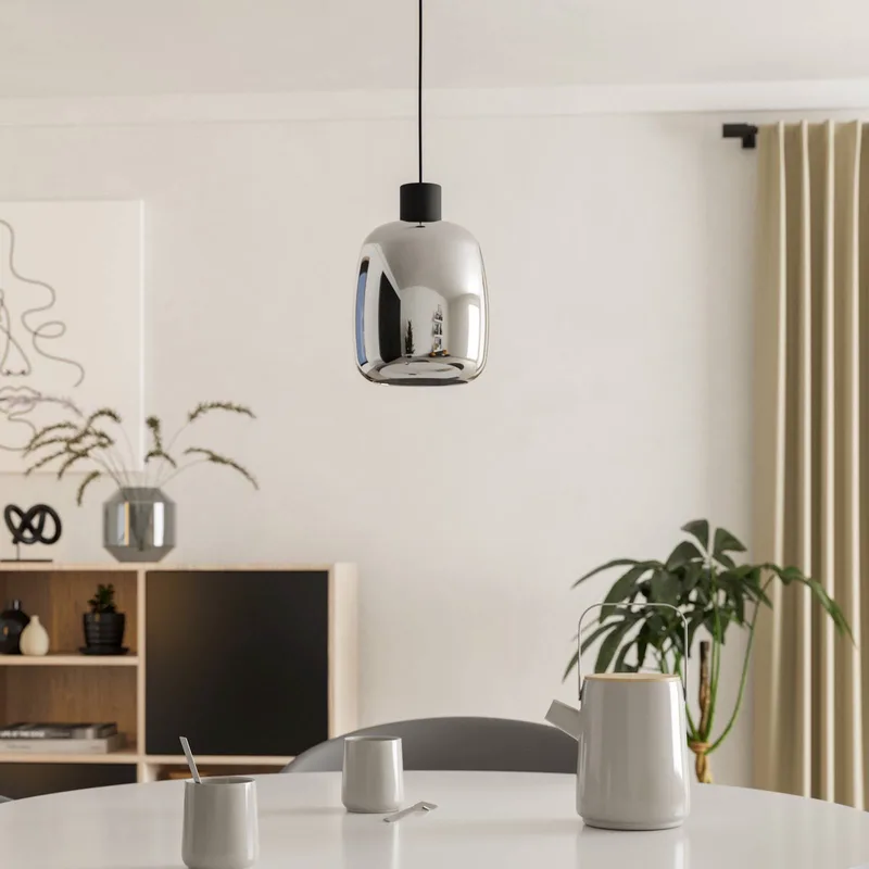 LED hanglamp Molochio-Z, 1-lamp, zwart van EGLO connect in Zwart, Chroom – productfoto 3 van 5