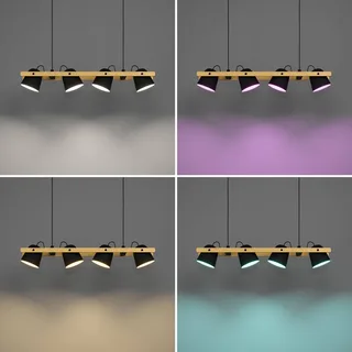 LED plafondlamp Hornwood-Z, 4-lamps, zwart by EGLO connect in Black, Licht hout – product photo 5 of 5