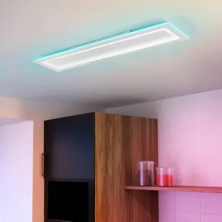 LED plafondlamp Padrogiano-Z 1-lamp, 120 x 30 cm de EGLO connect en Blanc – photo produit 2 sur 5