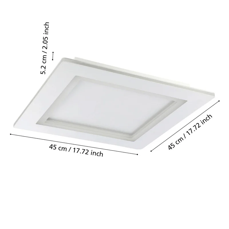 LED plafondlamp Padrogiano-Z 1-lamp, 45 x 45 cm de EGLO connect en Blanc – photo produit 3 sur 5
